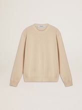 Golden Goose Women's beige sweater with 'Golden' lettering on the back