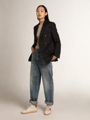 Golden Goose Women's sweater in light brown merino wool