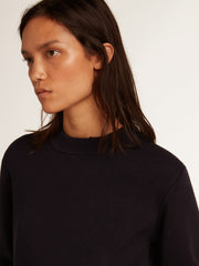 Golden Goose Women’s round-neck sweater in dark blue cotton