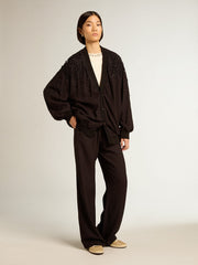Golden Goose Women’s black cardigan with shaded embroidery