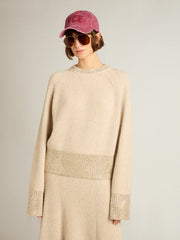 Golden Goose Women's boxy sweater in wool with hotfix crystal decoration