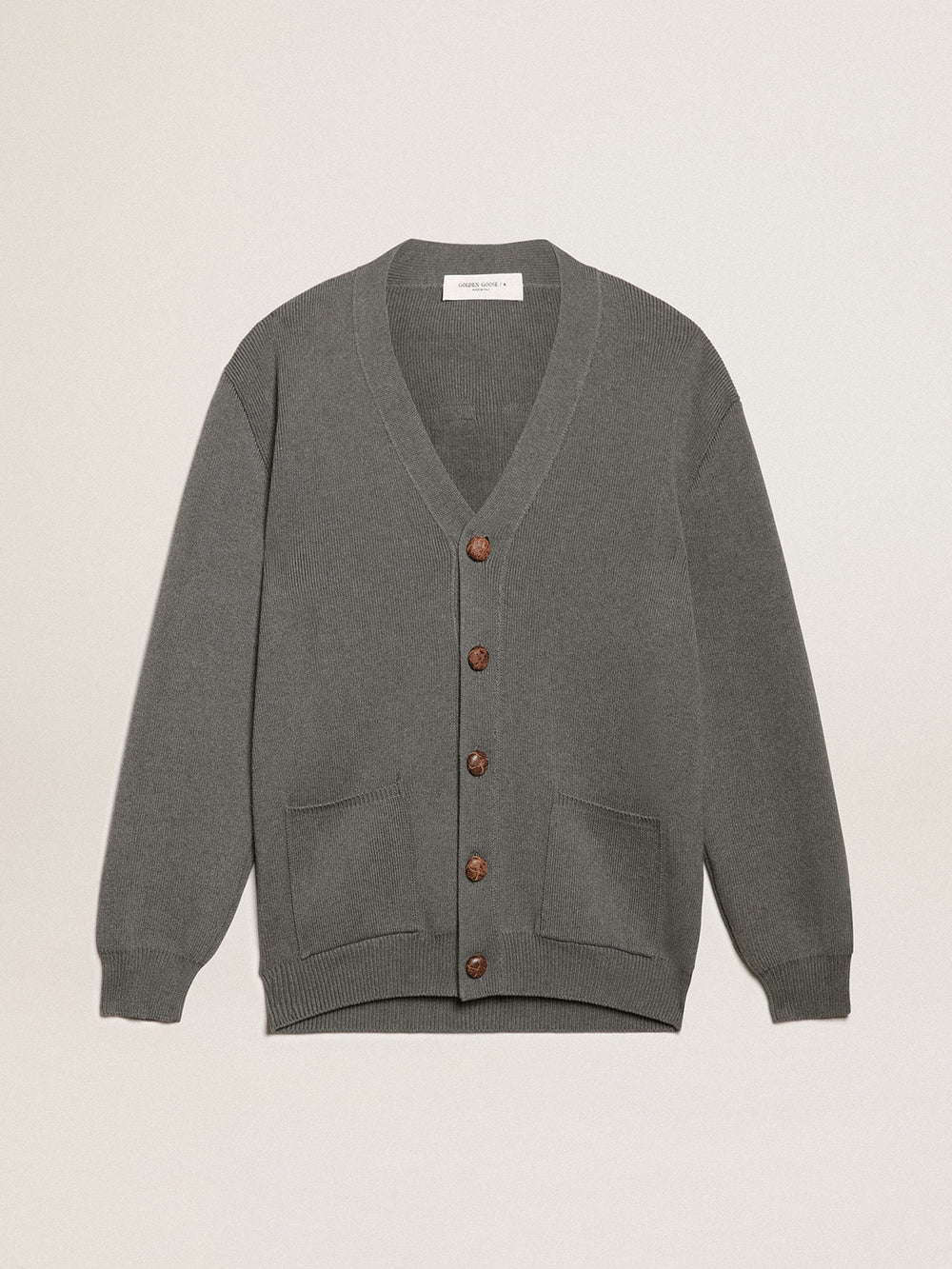 Golden Goose Women's grey cotton cardigan with buttons | Golden Goose
