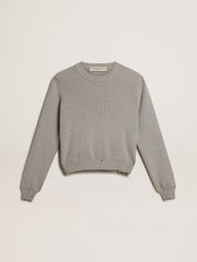 Golden Goose Women's round-neck sweater in gray cotton