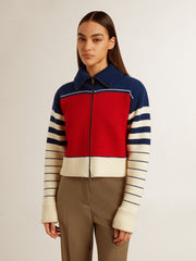 Golden Goose Women’s multicolor striped wool cropped sweatshirt