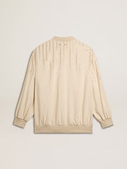 Golden Goose Women's silk and viscose cardigan with pinstripe motif