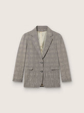 Golden Goose Women's jacket in gray Prince of Wales check with crystal embroidery