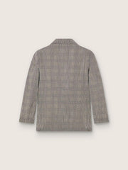 Golden Goose Women's jacket in gray Prince of Wales check with crystal embroidery