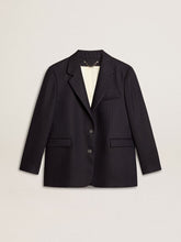 Golden Goose Women's midnight blue wool single-breasted blazer