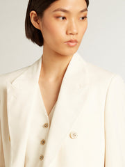 Golden Goose Women’s aged white double-breasted blazer