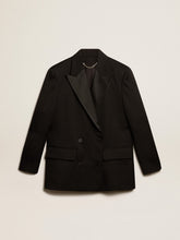 Golden Goose Women’s tuxedo jacket in black wool gabardine