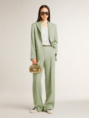 Golden Goose Women's blazer jacket in sage-green wool