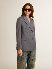 Golden Goose Women's double-breasted blazer in baby blue