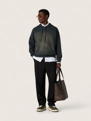 Golden Goose Unisex hooded sweatshirt in black cotton with a bleached effect
