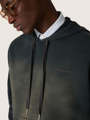 Golden Goose Unisex hooded sweatshirt in black cotton with a bleached effect