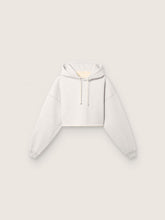 Golden Goose Star women’s cropped hooded sweatshirt in gray melange cotton