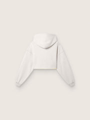 Golden Goose Star women’s cropped hooded sweatshirt in gray melange cotton