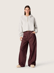 Golden Goose Star women’s cropped hooded sweatshirt in gray melange cotton