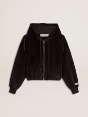 Golden Goose Women's black cotton-blend hoodie with zip