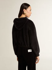 Golden Goose Women's black cotton-blend hoodie with zip