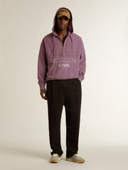 Golden Goose Unisex mauve cotton sweatshirt with print on the front