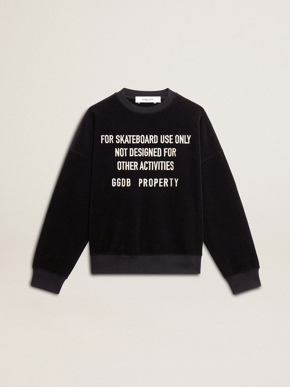 Golden Goose Black crew neck sweatshirt with embroidered lettering