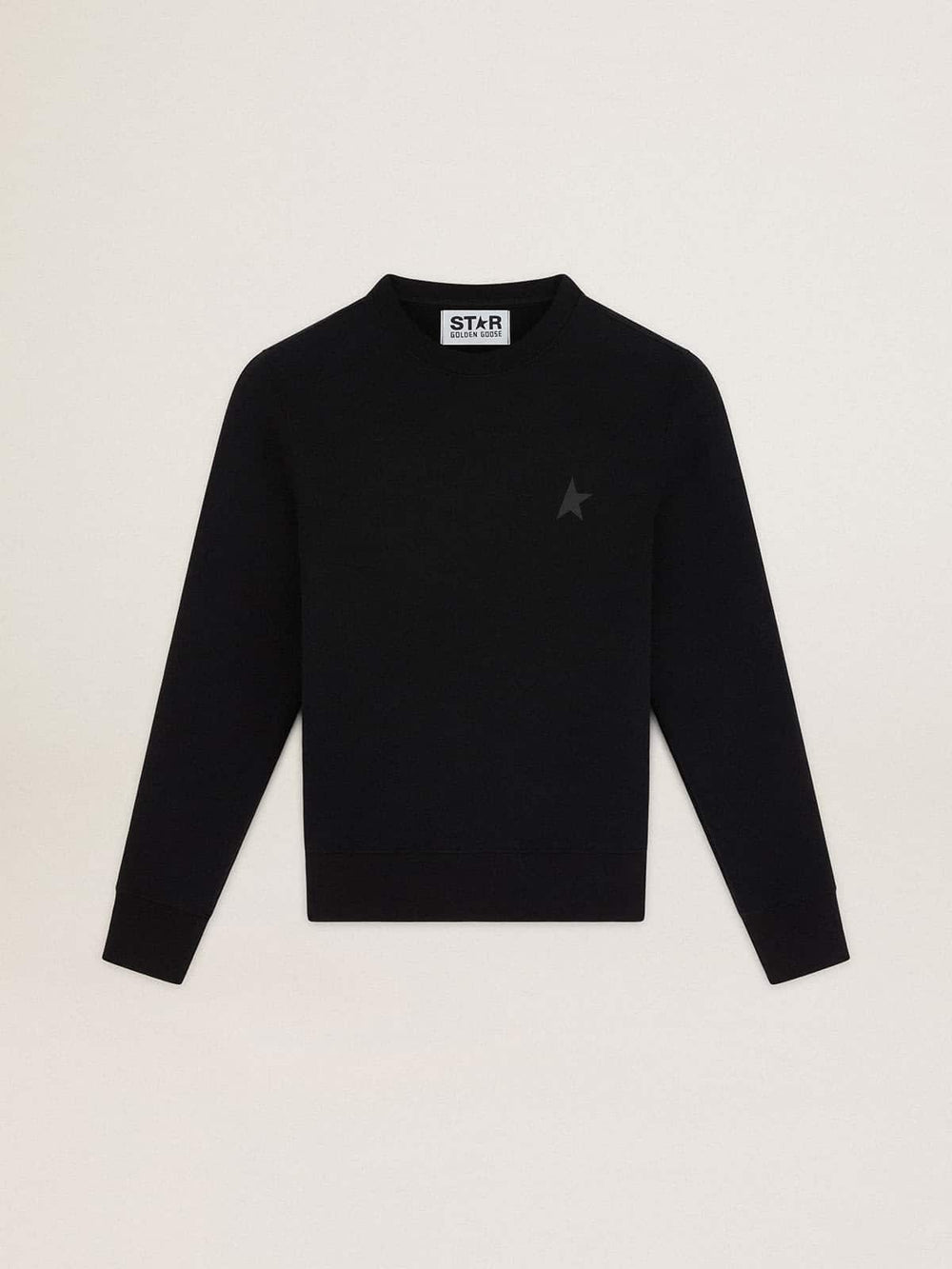 Golden Goose Black Athena Star Collection sweatshirt with tone-on-tone star on the front