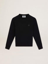 Golden Goose Black Athena Star Collection sweatshirt with tone-on-tone star on the front
