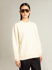 Golden Goose Sweatshirt in aged white with reverse logo on the back - Jersey Capsule