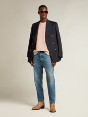 Golden Goose Powder-pink sweatshirt with reverse logo on the back - Jersey Capsule