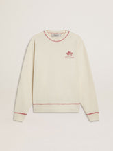 Golden Goose CNY sweatshirt in worn-white cotton with red embroidery