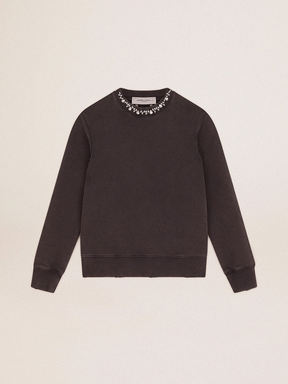 Golden Goose Women's anthracite gray sweatshirt with crystals