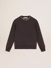 Golden Goose Women's anthracite gray sweatshirt with crystals