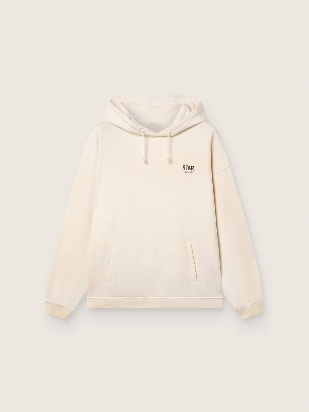 Golden Goose Star unisex hooded sweatshirt in white cotton with logo print