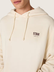 Golden Goose Star unisex hooded sweatshirt in white cotton with logo print