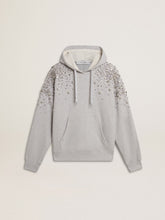 Golden Goose Gray hooded sweatshirt with crystal decoration