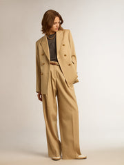 Golden Goose Women’s wool gabardine pants in sand