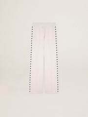 Golden Goose Women’s white joggers with stars on the sides