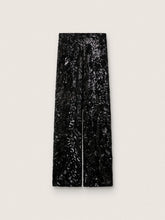 Golden Goose Women's tulle pants with floral embroidery in black sequins