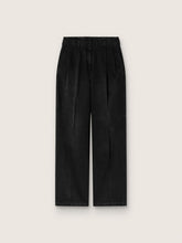 Golden Goose Women's pants in black cotton denim with a lived-in treatment