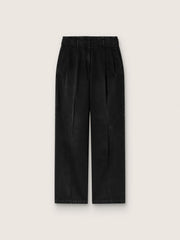Golden Goose Women's pants in black cotton denim with a lived-in treatment