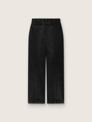 Golden Goose Women's pants in black cotton denim with a lived-in treatment