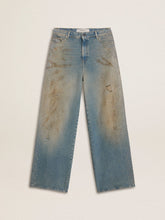 Golden Goose Women's boyfriend jeans with a lived-in effect sand wash and studs
