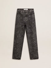 Golden Goose Women's black jeans with a floral motif