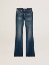 Golden Goose Women's bootcut jeans with a vintage wash and metallic details
