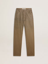 Golden Goose Women's khaki cotton pants with gradient Swarovski effect