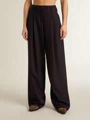 Golden Goose Women’s dark blue tailored trousers with vertical stripe
