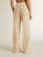 Golden Goose Women's cream-colored see-through lace pants