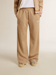 Golden Goose Women’s light beige joggers with white logo