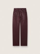 Golden Goose Women's jeans in burgundy denim with gradient crystals