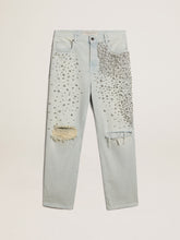Golden Goose Women's bleached jeans with cabochon crystals